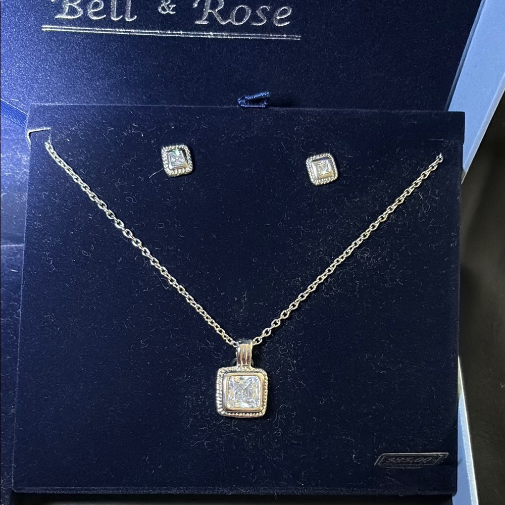 Silver Necklace and Earring Set